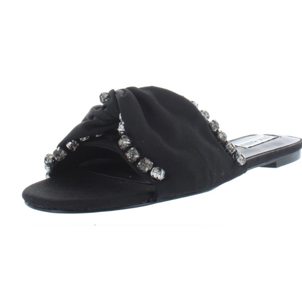 Steve Madden Cheeky Sandals Black Rhinestone